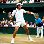 **

"Ilie Năstase in his prime, wearing a classic white tennis outfit on a clay court, action shot during a serve, Wimbledon in the background, fully clothed, appropriate attire, perfect anatomy, natural pose, professional tennis photography, safe for work, modest, family-friendly."

**